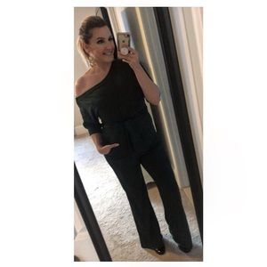 Hunter Green Off shoulder jumpsuit